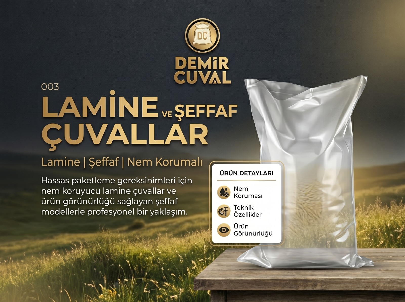 Lamine çuvallar and yüksek şeffaflıklı endüstriyel ambalajlar